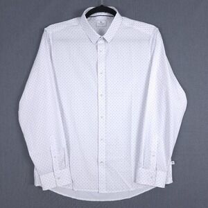 7 Diamonds Gatler Shirt Mens 2XL White Geometric 4 Way Stretch Performance XXL